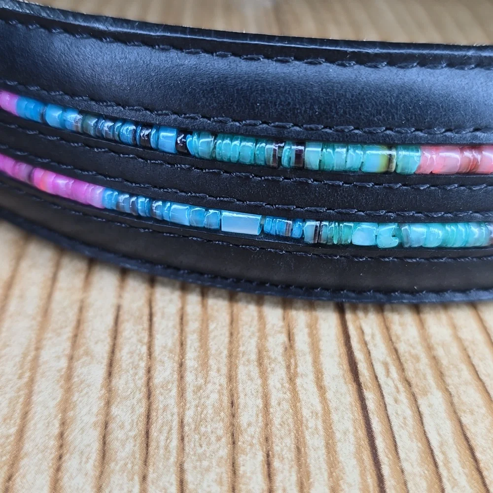 Tony Lama Women's Black Leather Belt Size 32‎